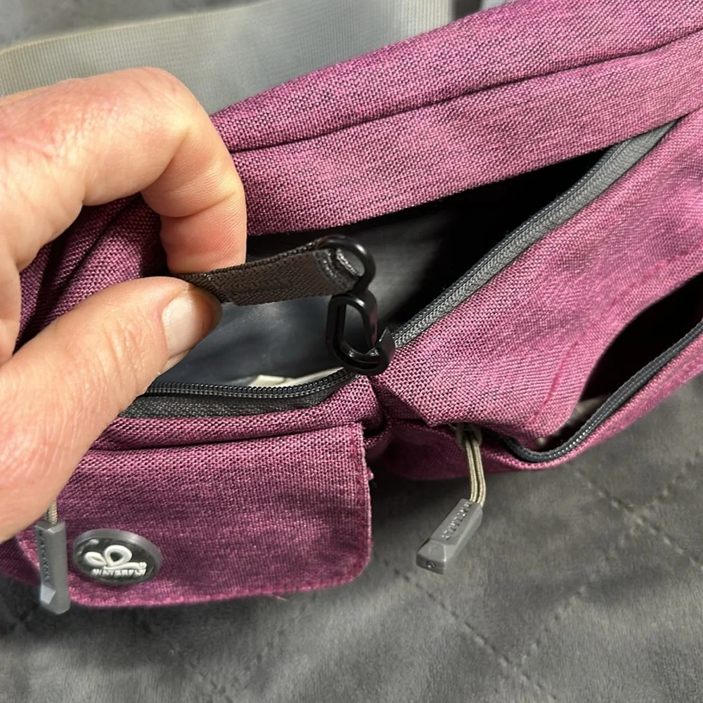 WATERFLY Fanny Pack for Women Men Water Resistant Waist Pouch Slim Belt Purple - Picture 4 of 8